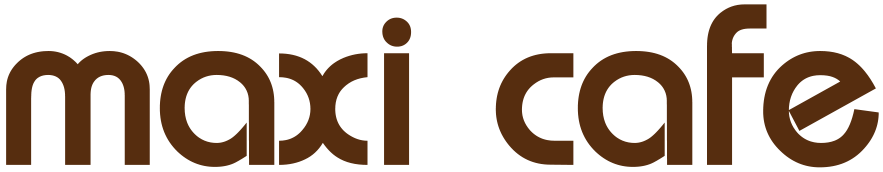 MaxiCafe logo ruskea